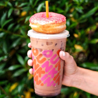 Dunkin' – Iced Coffee and Donut